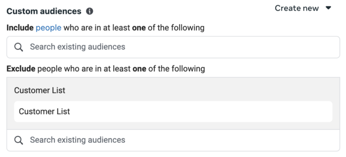 Exclude Custom Audiences